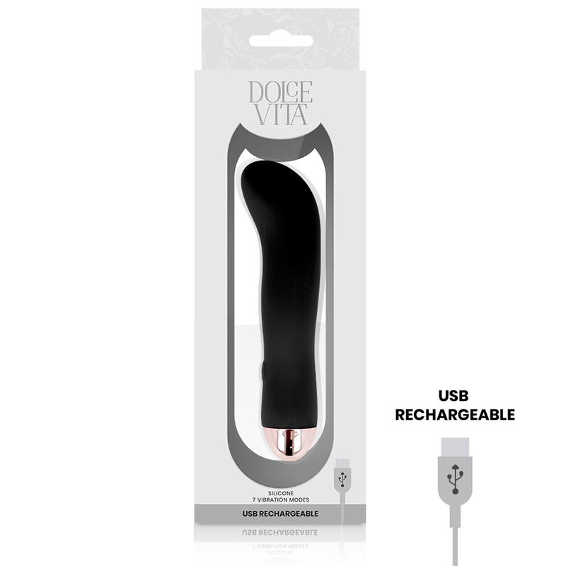 Dolce Vita - Vibratore Ricaricabile Due Nero 7 Velocit€ - DOLCE VITA - Vibratori | erosidea.com