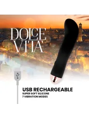 Dolce Vita - Vibratore Ricaricabile Due Nero 7 Velocit€ - DOLCE VITA - Vibratori | erosidea.com