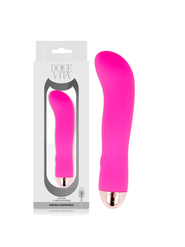 Dolce Vita - Vibratore Ricaricabile Rosa A 7 Velocit€ - DOLCE VITA - Vibratori | erosidea.com