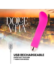 Dolce Vita - Vibratore Ricaricabile Rosa A 7 Velocit€ - DOLCE VITA - Vibratori | erosidea.com