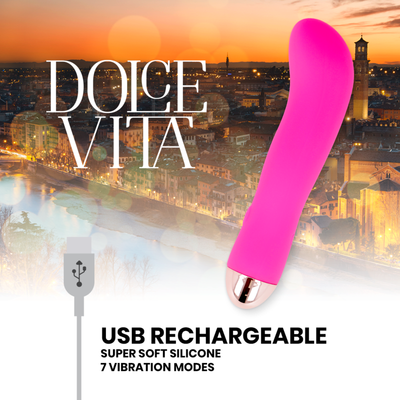 Dolce Vita - Vibratore Ricaricabile Rosa A 7 Velocit€ - DOLCE VITA - Vibratori | erosidea.com