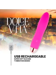Dolce Vita - Vibratore Ricaricabile Quattro Rosa 7 Velocit€ - DOLCE VITA - Vibratori | erosidea.com