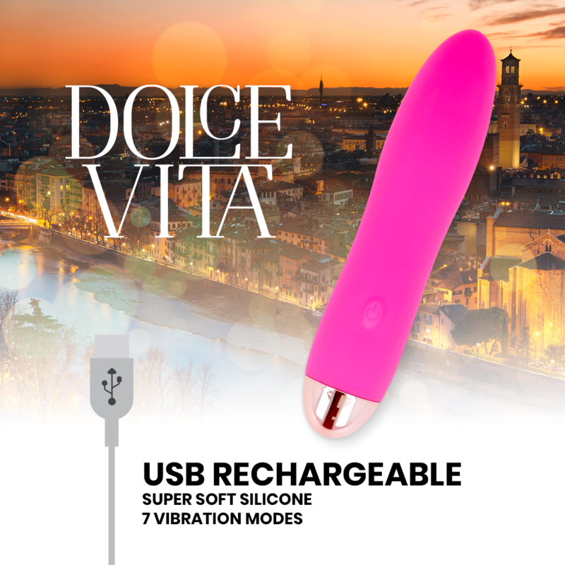 Dolce Vita - Vibratore Ricaricabile Quattro Rosa 7 Velocit€ - DOLCE VITA - Vibratori | erosidea.com