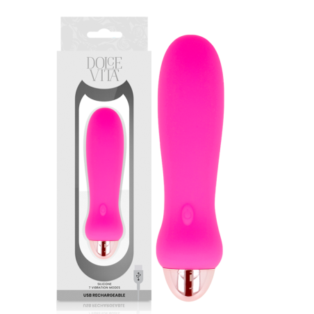 Vibratore Dolce Vita Ricaricabile Cinque Rosa 7 Velocitƒâ‚¬ - DOLCE VITA - Vibratori | erosidea.com