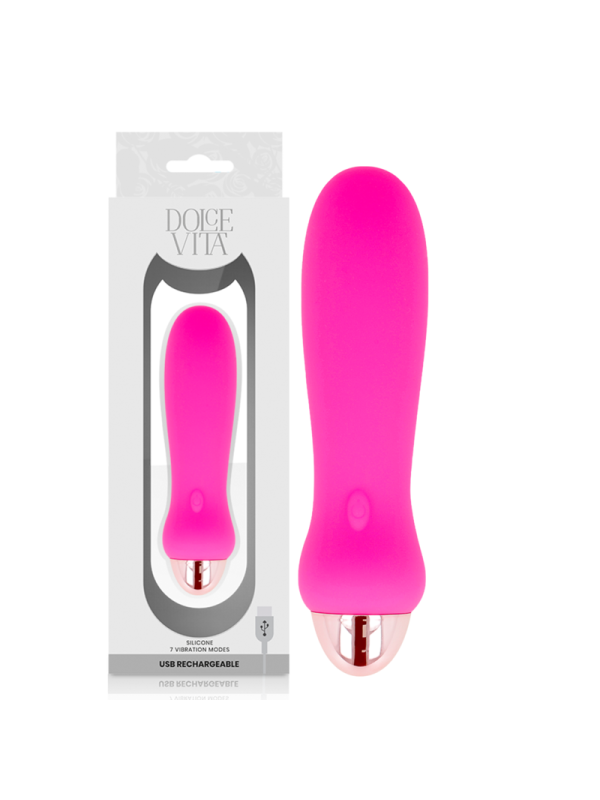 Vibratore Dolce Vita Ricaricabile Cinque Rosa 7 Velocitƒâ‚¬ - DOLCE VITA - Vibratori | erosidea.com