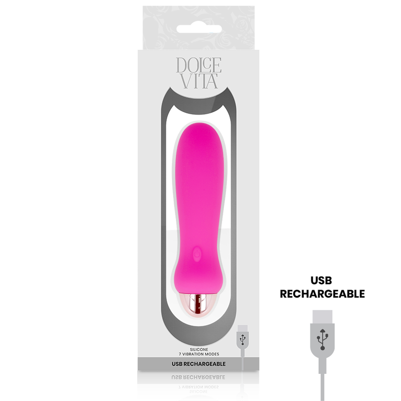 Vibratore Dolce Vita Ricaricabile Cinque Rosa 7 Velocitƒâ‚¬ - DOLCE VITA - Vibratori | erosidea.com