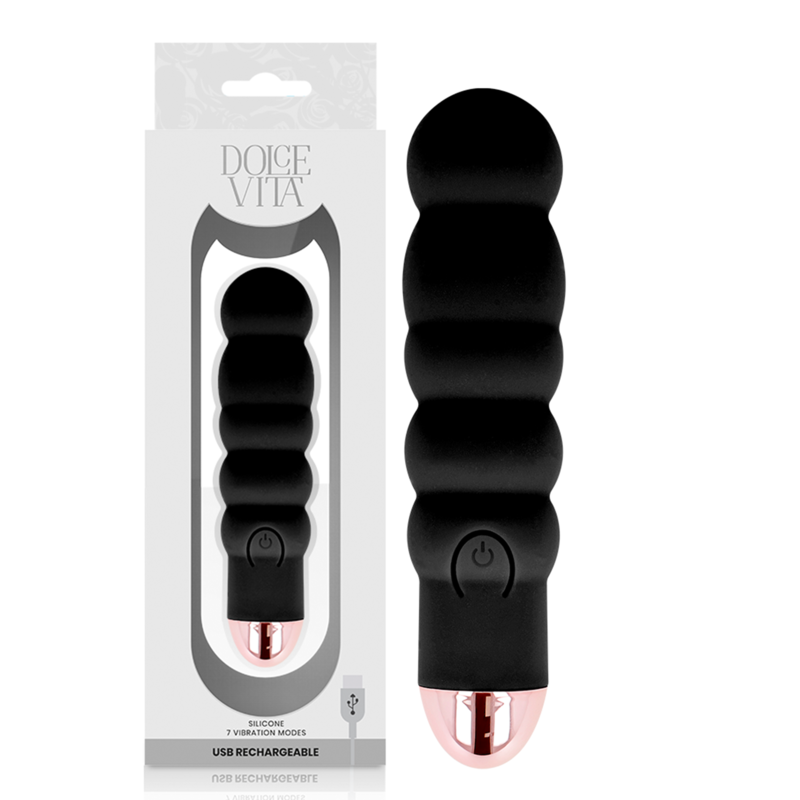 Dolce Vita - Vibratore Ricaricabile Sei Nero 7 Velocit€ - DOLCE VITA - Vibratori | erosidea.com