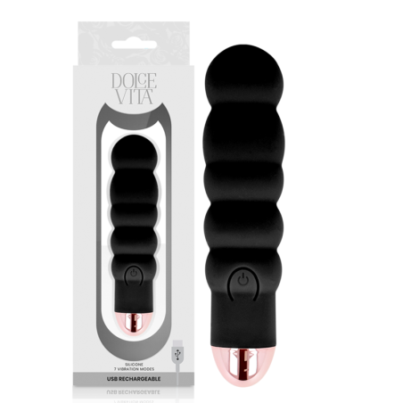 Dolce Vita - Vibratore Ricaricabile Sei Nero 7 Velocit€ - DOLCE VITA - Vibratori | erosidea.com