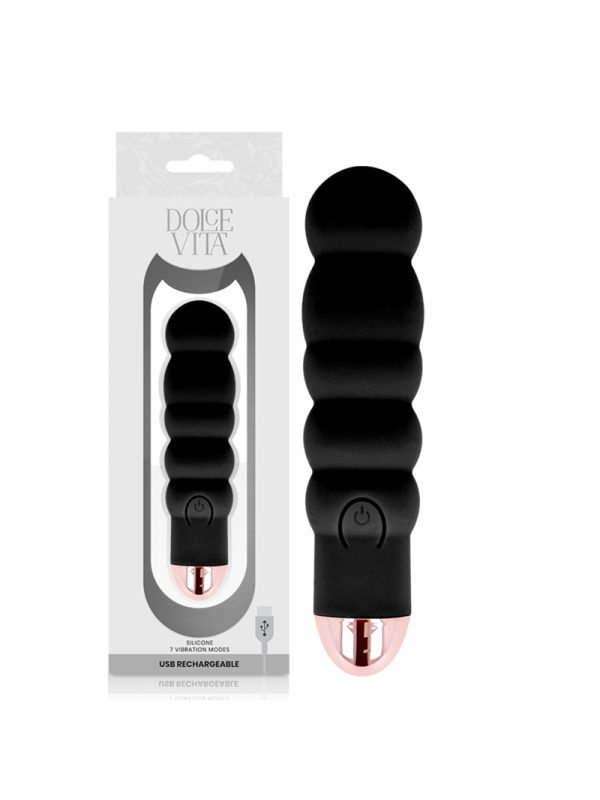 Dolce Vita - Vibratore Ricaricabile Sei Nero 7 Velocit€ - DOLCE VITA - Vibratori | erosidea.com