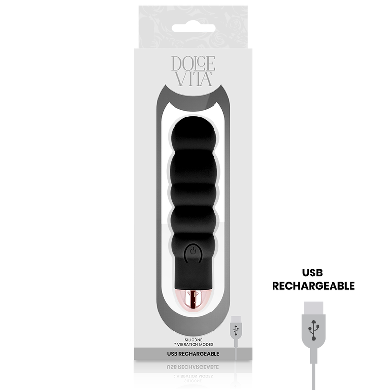 Dolce Vita - Vibratore Ricaricabile Sei Nero 7 Velocit€ - DOLCE VITA - Vibratori | erosidea.com