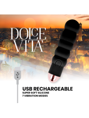 Dolce Vita - Vibratore Ricaricabile Sei Nero 7 Velocit€ - DOLCE VITA - Vibratori | erosidea.com