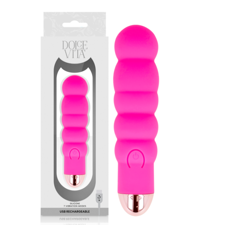 Dolce Vita - Vibratore Ricaricabile Sei Rosa 7 Velocit€ - DOLCE VITA - Vibratori | erosidea.com