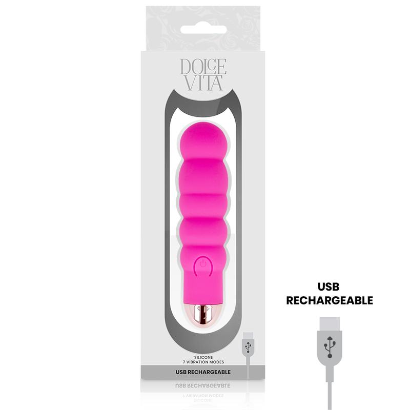 Dolce Vita - Vibratore Ricaricabile Sei Rosa 7 Velocit€ - DOLCE VITA - Vibratori | erosidea.com