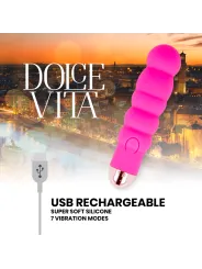 Dolce Vita - Vibratore Ricaricabile Sei Rosa 7 Velocit€ - DOLCE VITA - Vibratori | erosidea.com