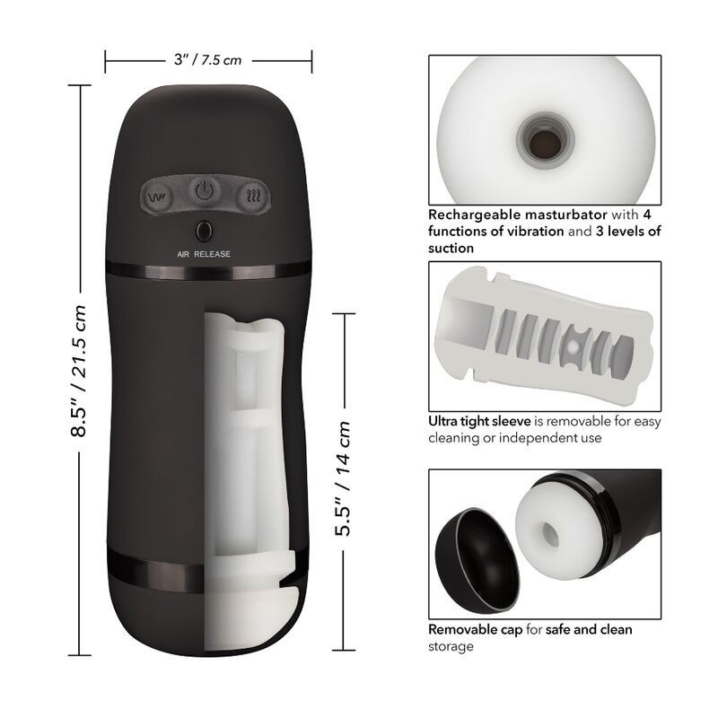 Calexotics - Optimum Power Stroker Funzioni Vibrante E Aspirante - CALIFORNIA EXOTICS - Vibratori | erosidea.com