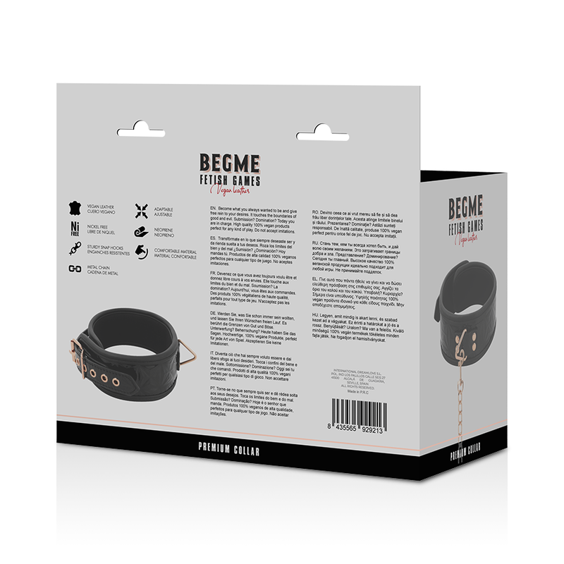 Begme - Black Edition Premium Collare In Pelle Vegana - BEGME BLACK EDITION - Collari e Guinzagli | erosidea.com