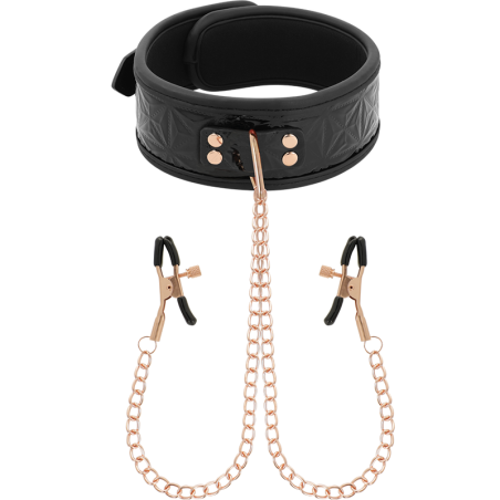 Begme - Black Edition Collare Con Morsetti Per Capezzoli - BEGME BLACK EDITION - Pinzette Capezzoli | erosidea.com
