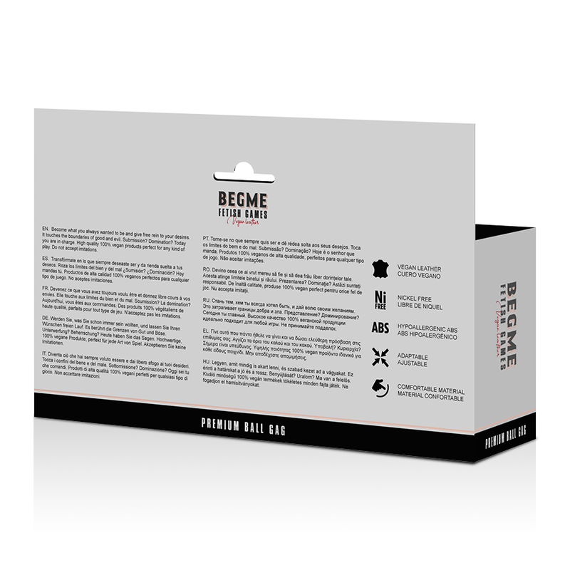 Begme - Black Edition Ball Gag Vegan In Pelle - BEGME BLACK EDITION - Ball Gag e Bavagli | erosidea.com