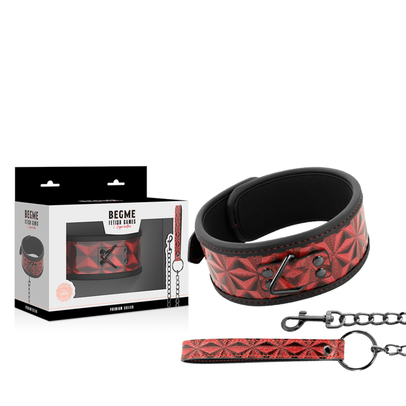 Begme - Collare In Pelle Vegana Premium Red Edition Con Fodera In Neoprene - BEGME RED EDITION - Collari e Guinzagli | erosidea.com