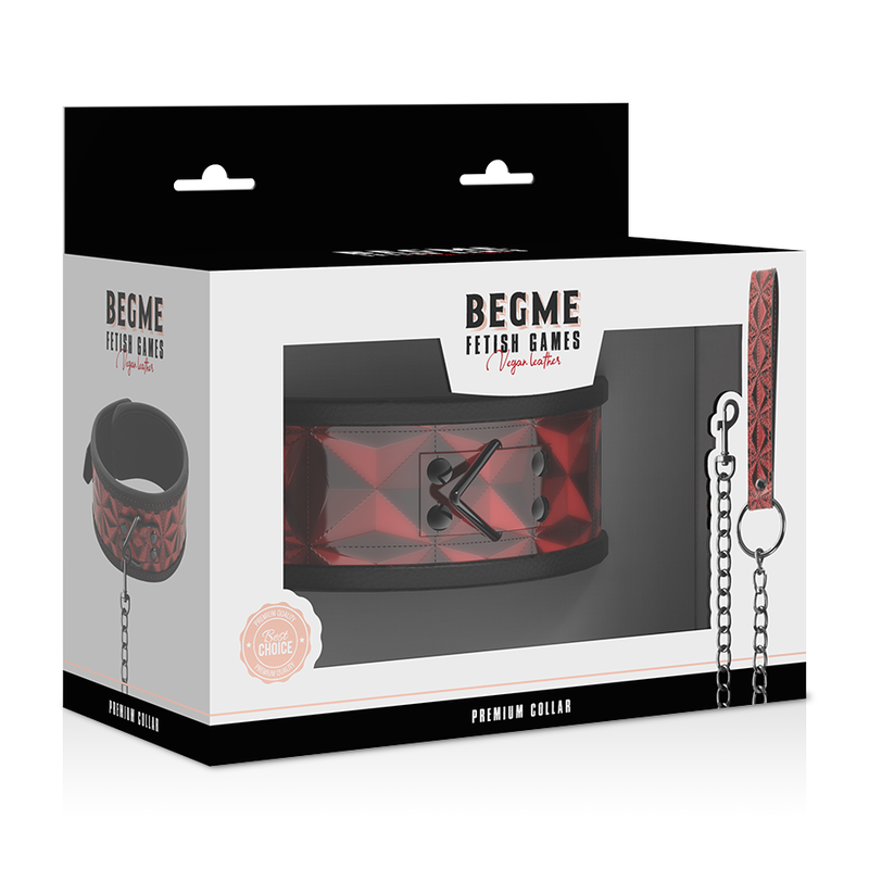 Begme - Collare In Pelle Vegana Premium Red Edition Con Fodera In Neoprene - BEGME RED EDITION - Collari e Guinzagli | erosidea.com