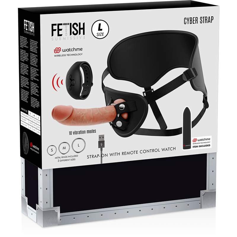Fetish Submissive Cyber Strap - Imbragatura Con Dildo E Telecomando Tecnologia Watchme L - Fetish Submissive - Strap-on e Imbracature | erosidea.com