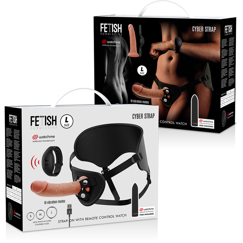 Fetish Submissive Cyber Strap - Imbragatura Con Dildo E Telecomando Tecnologia Watchme L - Fetish Submissive - Strap-on e Imbracature | erosidea.com