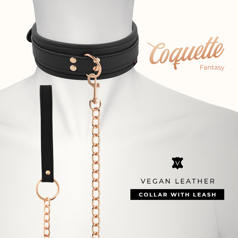 Coquette Chic Desire - Collana In Pelle Fantasia Vegana Con Cinturino E Fodera In Neoprene - COQUETTE FANTASY - Collari e Guinzagli | erosidea.com