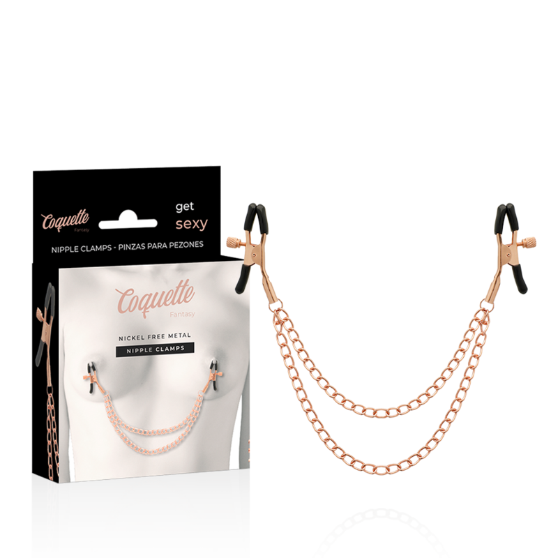 Coquette - Chic Desire Clips Per Capezzoli In Metallo Fantasia Con Catena - COQUETTE FANTASY - Pinzette Capezzoli | erosidea.com