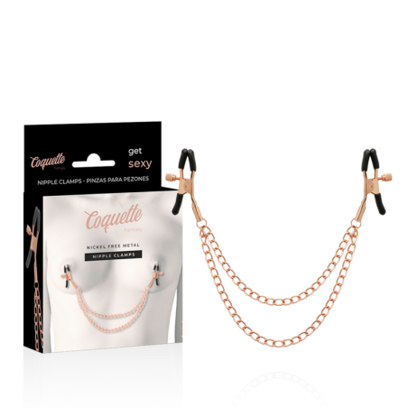 Coquette - Chic Desire Clips Per Capezzoli In Metallo Fantasia Con Catena - COQUETTE FANTASY - Pinzette Capezzoli | erosidea.com
