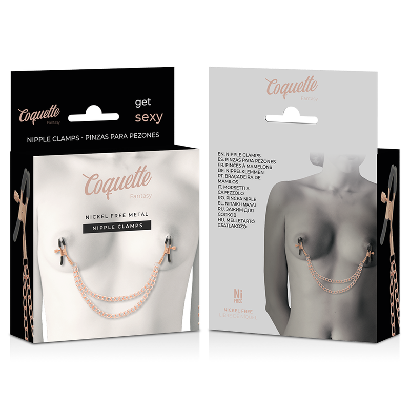 Coquette - Chic Desire Clips Per Capezzoli In Metallo Fantasia Con Catena - COQUETTE FANTASY - Pinzette Capezzoli | erosidea.com