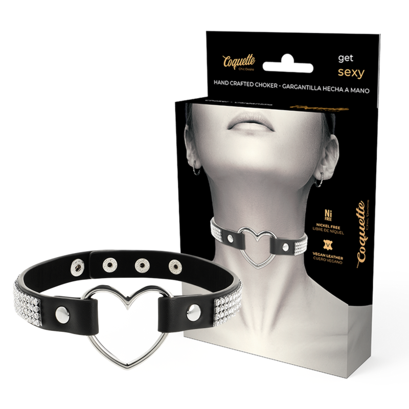 Coquette - Chic Desire Girocollo In Pelle Vegana Con Cuore - COQUETTE ACCESSORIES - Collari e Guinzagli | erosidea.com