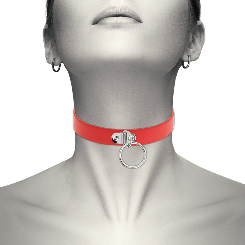 Coquette - Chic Desire Collana In Pelle Vegana Rossa Accessorio Fetish Donna - COQUETTE ACCESSORIES - Collari e Guinzagli | erosidea.com