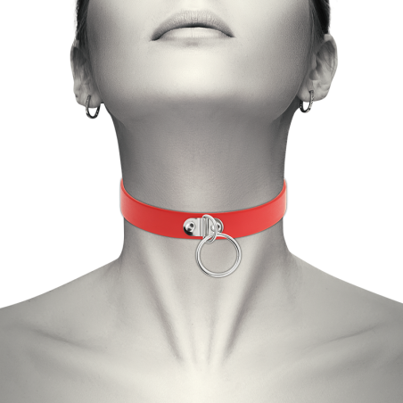 Coquette - Chic Desire Collana In Pelle Vegana Rossa Accessorio Fetish Donna - COQUETTE ACCESSORIES - Collari e Guinzagli | erosidea.com