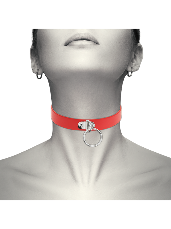 Coquette - Chic Desire Collana In Pelle Vegana Rossa Accessorio Fetish Donna - COQUETTE ACCESSORIES - Collari e Guinzagli | erosidea.com