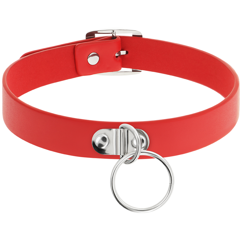 Coquette - Chic Desire Collana In Pelle Vegana Rossa Accessorio Fetish Donna - COQUETTE ACCESSORIES - Collari e Guinzagli | erosidea.com