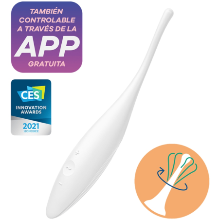 VIBRATORE TWIRLING JOY CLITORIDE TIP BIANCO - SATISFYER CONNECT - Vibratori | erosidea.com