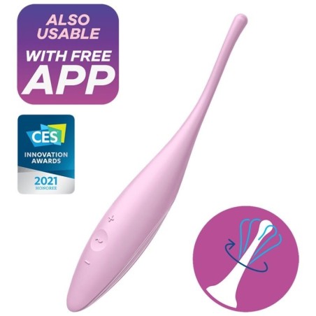 VIBRATORE TWIRLING JOY CLITORIDE TIP ROSA - SATISFYER CONNECT - Vibratori | erosidea.com