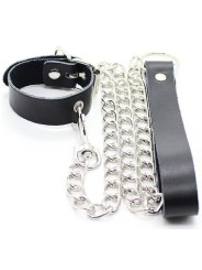 Ohmama Fetish - Collana Per Pene E Cinturino In Pelle Con Catena In Metallo - OHMAMA FETISH - Bondage | erosidea.com