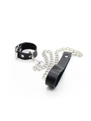 Ohmama Fetish - Collana Per Pene E Cinturino In Pelle Con Catena In Metallo - OHMAMA FETISH - Bondage | erosidea.com