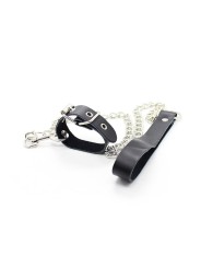 Ohmama Fetish - Collana Per Pene E Cinturino In Pelle Con Catena In Metallo - OHMAMA FETISH - Bondage | erosidea.com
