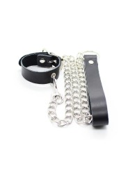 Ohmama Fetish - Collana Per Pene E Cinturino In Pelle Con Catena In Metallo - OHMAMA FETISH - Bondage | erosidea.com