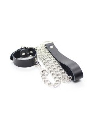 Ohmama Fetish - Collana Per Pene E Cinturino In Pelle Con Catena In Metallo - OHMAMA FETISH - Bondage | erosidea.com