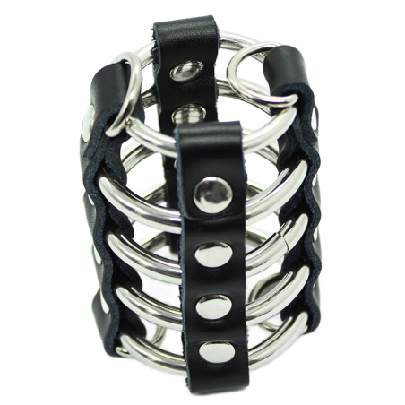 Ohmama Fetish - Gabbia Per Pene Con Anelli In Metallo E Cinturini In Pelle - OHMAMA FETISH - Bondage | erosidea.com