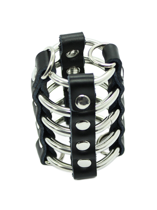 Ohmama Fetish - Gabbia Per Pene Con Anelli In Metallo E Cinturini In Pelle - OHMAMA FETISH - Bondage | erosidea.com