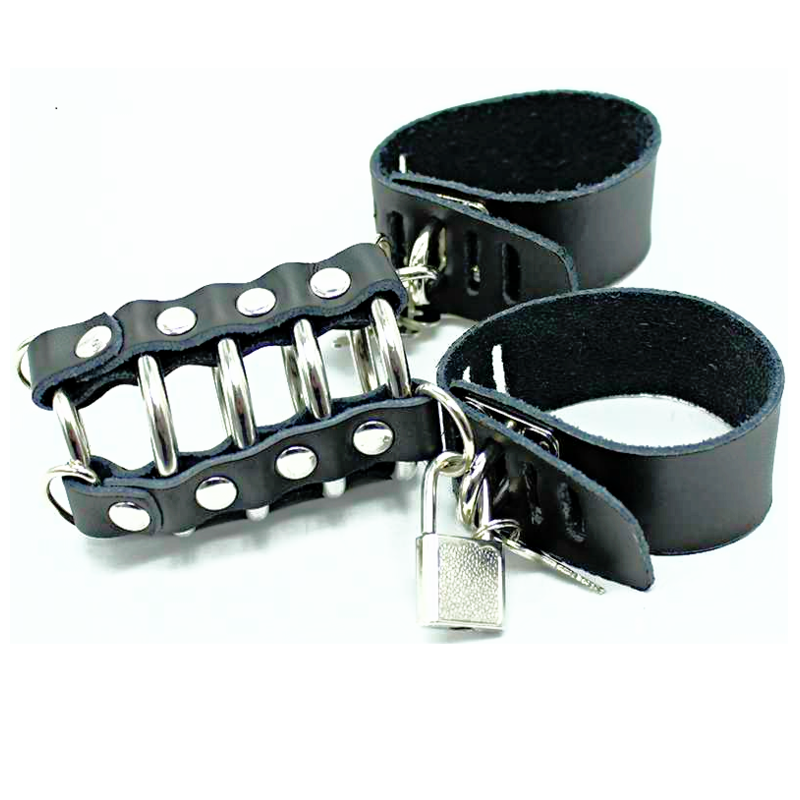 Ohmama Fetish - Gabbia Per Pene Con Anelli In Metallo E Cinturini In Pelle - OHMAMA FETISH - Bondage | erosidea.com