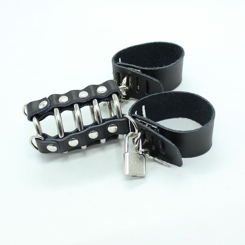 Ohmama Fetish - Gabbia Per Pene Con Anelli In Metallo E Cinturini In Pelle - OHMAMA FETISH - Bondage | erosidea.com
