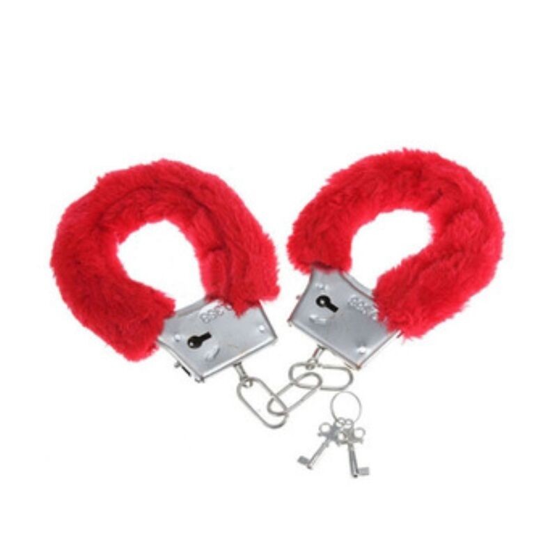 Manette Pleasure Diablo Picante In Peluche Red - DIABLO PICANTE - Manette e Polsini | erosidea.com