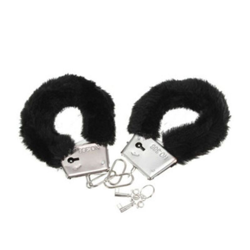 Diablo Picante - Manette Pleasure In Pelliccia Nere - DIABLO PICANTE - Manette e Polsini | erosidea.com