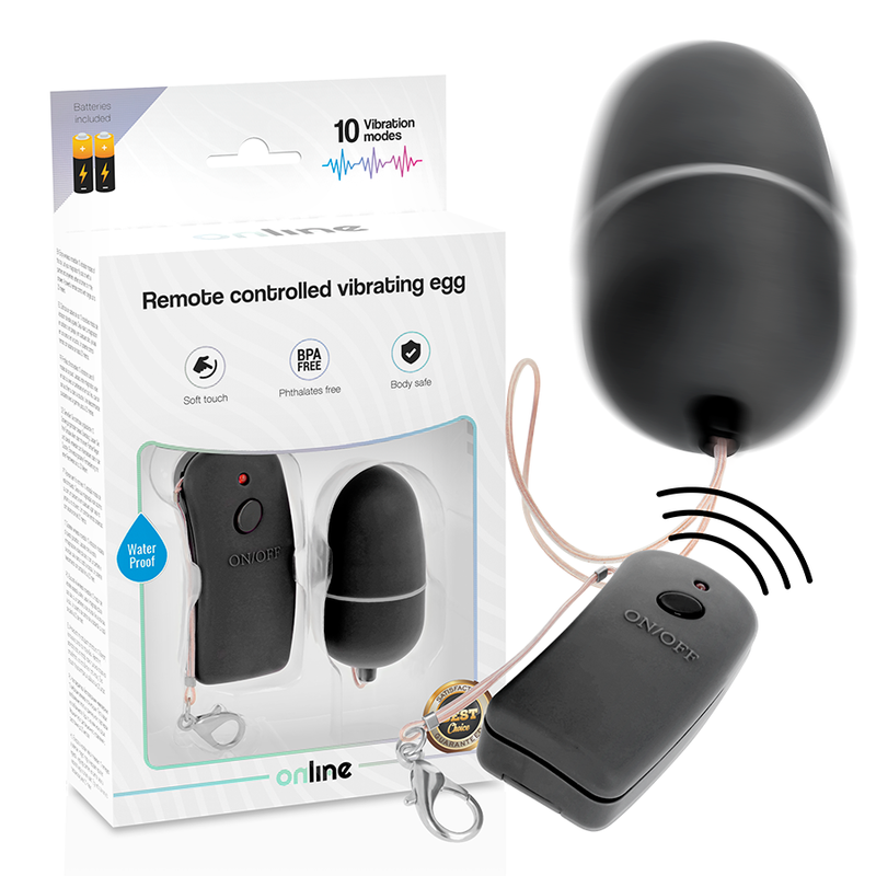 Online - Ovetto Vibrante Con Telecomando Nero - ONLINE - Ovetti Palline Sfere | erosidea.com