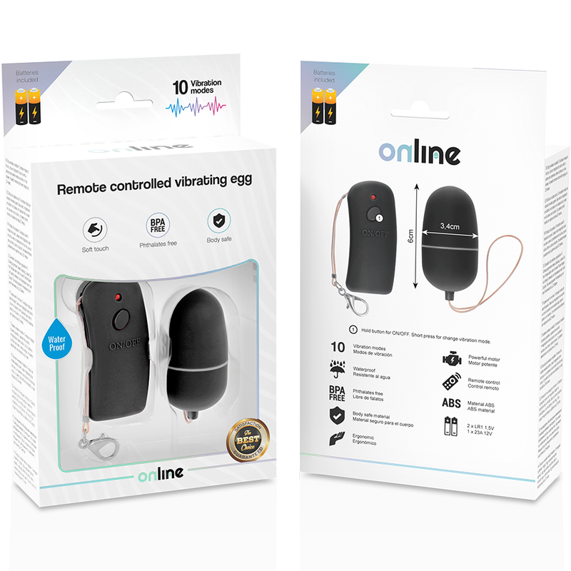 Online - Ovetto Vibrante Con Telecomando Nero - ONLINE - Ovetti Palline Sfere | erosidea.com